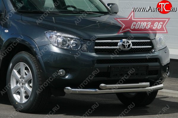 13 139 р. Защита переднего бампера двойная Souz-96 (d76/60) Toyota RAV4 XA305 5 дв. дорестайлинг (2005-2009)  с доставкой в г. Тамбов