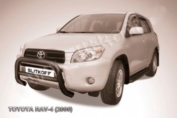 25 999 р. Защита переднего бампера Slitkoff (Ø76 мм, низкая) Toyota RAV4 XA305 5 дв. дорестайлинг (2005-2009) (Нержавейка полированная)  с доставкой в г. Тамбов. Увеличить фотографию 2