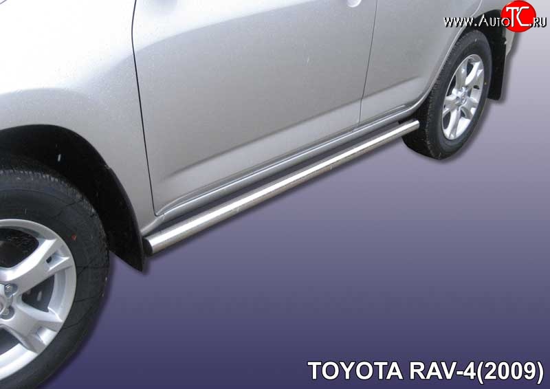 12 699 р. Защита порогов из круглой трубы диаметром 57 мм Slitkoff  Toyota RAV4  XA30 (2008-2010) 5 дв. 1-ый рестайлинг (Цвет: нержавеющая полированная сталь)  с доставкой в г. Тамбов