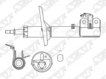 3 399 р. Левый амортизатор передний SAT  Toyota RAV4  XA10 (1994-1997) 3 дв. дорестайлинг, 5 дв. дорестайлинг  с доставкой в г. Тамбов. Увеличить фотографию 1