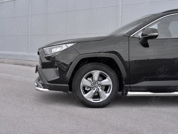 14 599 р. Защита переднего бампера (2 трубы Ø63 и 42 мм, нержавейка) Russtal Toyota RAV4 XA50 5 дв. дорестайлинг (2018-2024)  с доставкой в г. Тамбов. Увеличить фотографию 4