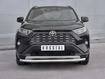 12 999 р. Защита переднего бампера (Ø63 мм, нержавейка) Russtal Toyota RAV4 XA50 5 дв. дорестайлинг (2018-2024)  с доставкой в г. Тамбов. Увеличить фотографию 1