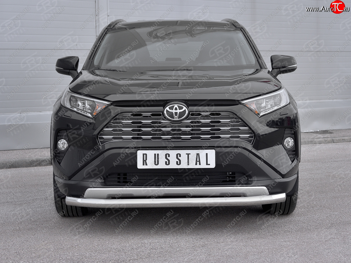 12 999 р. Защита переднего бампера (Ø63 мм, нержавейка) Russtal Toyota RAV4 XA50 5 дв. дорестайлинг (2018-2024)  с доставкой в г. Тамбов