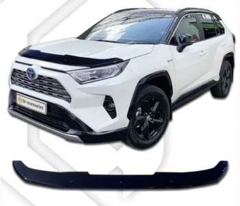 2 699 р. Дефлектор капота CA-Plastiс  Toyota RAV4  XA50 (2018-2024) 5 дв. дорестайлинг (Classic черный, Без надписи)  с доставкой в г. Тамбов. Увеличить фотографию 1