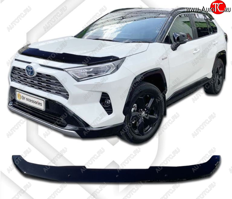 2 699 р. Дефлектор капота CA-Plastiс  Toyota RAV4  XA50 (2018-2024) 5 дв. дорестайлинг (Classic черный, Без надписи)  с доставкой в г. Тамбов