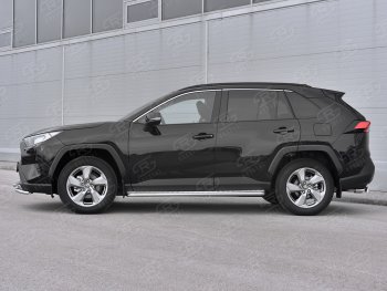 20 499 р. Пороги SLITKOFF d42 с листом  Toyota RAV4  XA50 (2018-2025) 5 дв. дорестайлинг (лист алюминий, труба сталь)  с доставкой в г. Тамбов. Увеличить фотографию 3