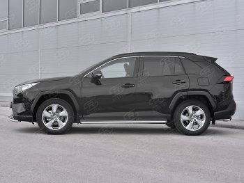 30 999 р. Пороги SLITKOFF d42 с листом  Toyota RAV4  XA50 (2018-2025) 5 дв. дорестайлинг (лист нержавейка, труба нержавейка)  с доставкой в г. Тамбов. Увеличить фотографию 3