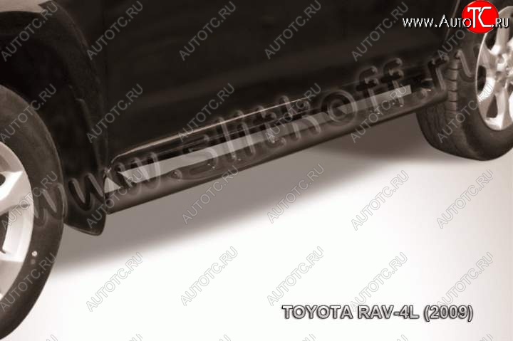 10 699 р. Защита порогов Slitkoff  Toyota RAV4  XA30 (2010-2013) 5 дв. удлиненный 2-ой рестайлинг (Цвет: серебристый)  с доставкой в г. Тамбов