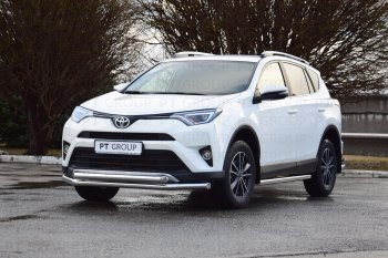 25 999 р. Защита порогов из трубы Ø63 Petroil Tuning Toyota RAV4 XA40 5 дв. рестайлинг (2015-2019) (Нержавеющая полированная сталь)  с доставкой в г. Тамбов. Увеличить фотографию 4