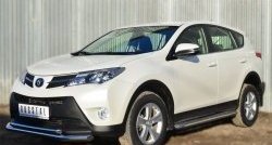 16 999 р. Защита переднего бампера (2 трубыØ63 и 42 мм, нержавейка) Russtal Toyota RAV4 XA40 5 дв. дорестайлинг (2012-2015)  с доставкой в г. Тамбов. Увеличить фотографию 2