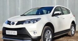 16 299 р. Защита порогов из круглой трубы диаметром 63 мм Russtal Toyota RAV4 XA40 5 дв. дорестайлинг (2012-2015) (Защита порогов с со скосами на торцах (вариант 1))  с доставкой в г. Тамбов. Увеличить фотографию 12