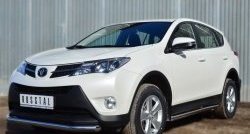 16 299 р. Защита порогов из круглой трубы диаметром 63 мм Russtal Toyota RAV4 XA40 5 дв. дорестайлинг (2012-2015) (Защита порогов с со скосами на торцах (вариант 1))  с доставкой в г. Тамбов. Увеличить фотографию 4