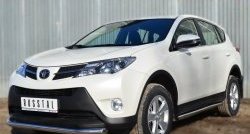 16 299 р. Защита порогов из круглой трубы диаметром 63 мм Russtal Toyota RAV4 XA40 5 дв. дорестайлинг (2012-2015) (Защита порогов с со скосами на торцах (вариант 1))  с доставкой в г. Тамбов. Увеличить фотографию 8