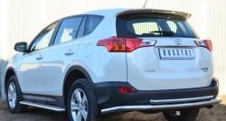 14 799 р. Защита заднего бампера (Ø63 и 42 мм, нержавейка) SLITKOFF  Toyota RAV4  XA40 (2012-2015) 5 дв. дорестайлинг  с доставкой в г. Тамбов. Увеличить фотографию 2