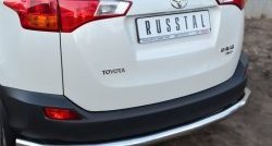 13 349 р. Одинарная защита заднего бампера из трубы диаметром 63 мм SLITKOFF  Toyota RAV4  XA40 (2012-2015) 5 дв. дорестайлинг  с доставкой в г. Тамбов. Увеличить фотографию 3