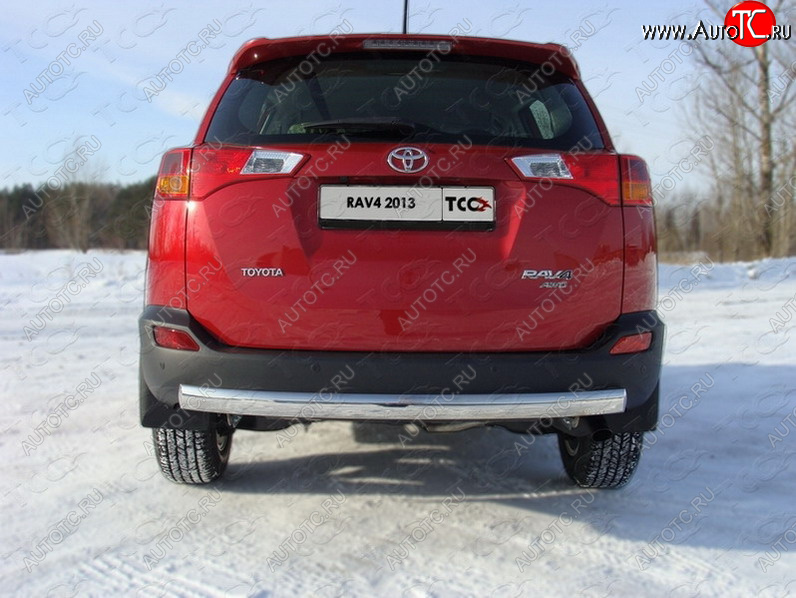 22 799 р. Защита заднего бампера (овальная) ТСС (нержавейка d75х42 мм)  Toyota RAV4  XA40 (2012-2015) 5 дв. дорестайлинг  с доставкой в г. Тамбов