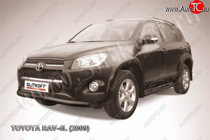 7 349 р. Защита переднего бампера из трубы d76 Slitkoff Toyota RAV4 XA30 5 дв. удлиненный 1-ый рестайлинг (2009-2010) (Цвет: серебристый)  с доставкой в г. Тамбов