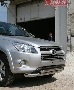 3 194 р. Защита переднего бампера двойная Souz-96 (d76/60)  Toyota RAV4  XA30 (2009-2010) 5 дв. удлиненный 1-ый рестайлинг  с доставкой в г. Тамбов. Увеличить фотографию 1