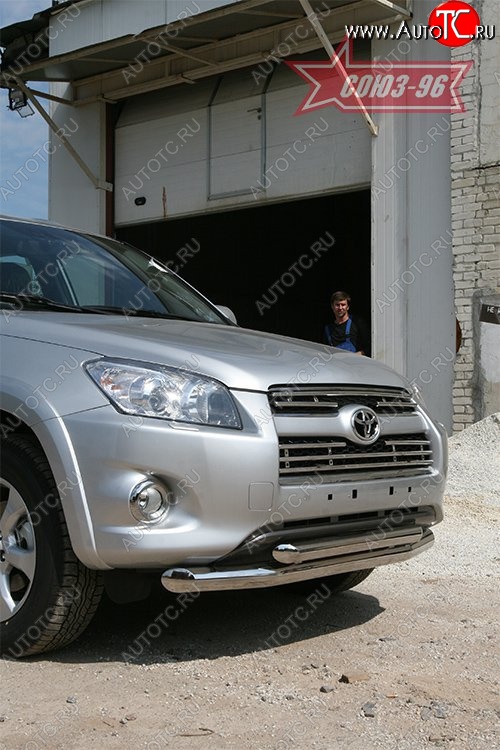 3 194 р. Защита переднего бампера двойная Souz-96 (d76/60)  Toyota RAV4  XA30 (2009-2010) 5 дв. удлиненный 1-ый рестайлинг  с доставкой в г. Тамбов