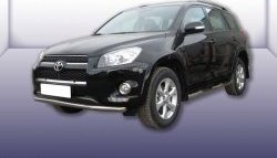 8 999 р. Одинарная защита переднего бампера из трубы диаметром 57 мм Slitkoff Toyota RAV4 XA30 5 дв. удлиненный 1-ый рестайлинг (2009-2010) (Цвет: нержавеющая полированная сталь)  с доставкой в г. Тамбов. Увеличить фотографию 1