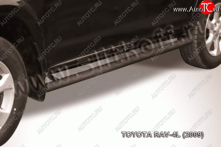 9 299 р. Защита порогов Slitkoff Toyota RAV4 XA30 5 дв. удлиненный 1-ый рестайлинг (2009-2010) (Цвет: серебристый)  с доставкой в г. Тамбов