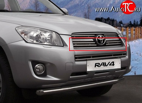 485 р. Декоративные вставки решетки радиатора Novline (нижние, двойные) Toyota RAV4 XA30 5 дв. удлиненный 2-ой рестайлинг (2010-2013)  с доставкой в г. Тамбов