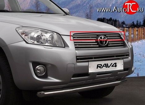 7 799 р. Декоративные вставки решетки радиатора Novline (верхние, двойные) Toyota RAV4 XA30 5 дв. 2-ой рестайлинг (2010-2013)  с доставкой в г. Тамбов