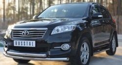 15 549 р. Защита переднего бампера (2 трубыØ63 мм, нержавейка) SLITKOFF Toyota RAV4 XA30 5 дв. 2-ой рестайлинг (2010-2013)  с доставкой в г. Тамбов. Увеличить фотографию 4