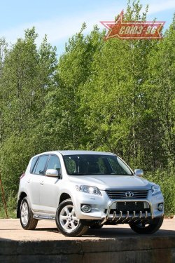 17 279 р. Защита переднего бампера Souz-96 (d60) Toyota RAV4 XA30 5 дв. удлиненный 2-ой рестайлинг (2010-2013)  с доставкой в г. Тамбов. Увеличить фотографию 1