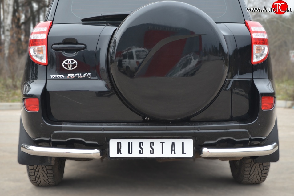 12 499 р. Защита заднего бампера (Ø63 мм, нержавейка) Russtal Toyota RAV4 XA30 5 дв. 2-ой рестайлинг (2010-2013)  с доставкой в г. Тамбов