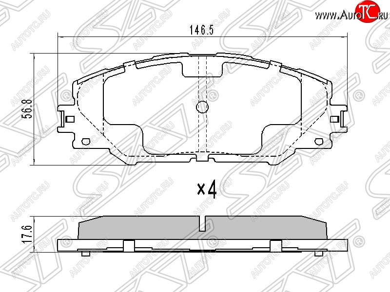 1 379 р. Колодки тормозные SAT (передние)  Toyota RAV4 ( XA305,  XA30,  XA40) (2005-2015) 5 дв. дорестайлинг, 5 дв. 2-ой рестайлинг, 5 дв. удлиненный 2-ой рестайлинг, 5 дв. дорестайлинг  с доставкой в г. Тамбов