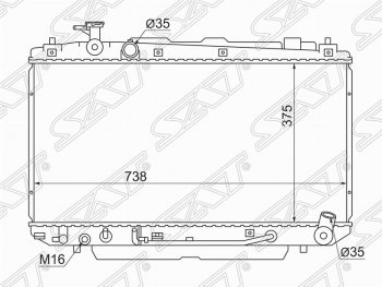 6 749 р. Радиатор двигателя SAT Toyota RAV4 CA20 3 дв. дорестайлинг (2000-2003)  с доставкой в г. Тамбов. Увеличить фотографию 1