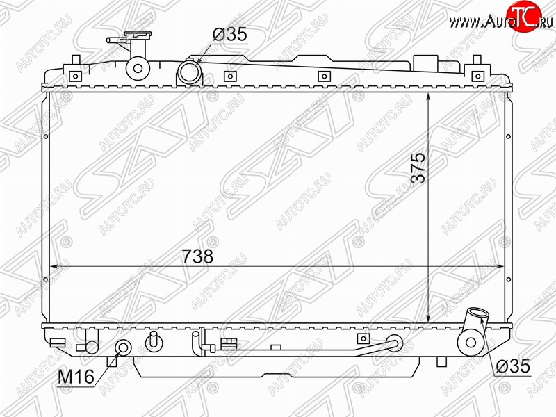 6 749 р. Радиатор двигателя SAT Toyota RAV4 CA20 3 дв. дорестайлинг (2000-2003)  с доставкой в г. Тамбов