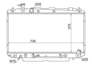 Радиатор двигателя SAT Toyota RAV4 CA20 3 дв. дорестайлинг (2000-2003)