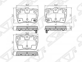 Колодки тормозные SAT (задние) Toyota (Тойота) RAV4 (рав)  CA20 (2000-2003) CA20 3 дв. дорестайлинг, 5 дв. дорестайлинг