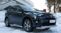 13 549 р. Защита переднего бампера (2 трубыØ42 мм, нержавейка) Russtal Toyota RAV4 XA40 5 дв. рестайлинг (2015-2019)  с доставкой в г. Тамбов. Увеличить фотографию 4