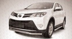 Двойная защита переднего бампера из труб диаметрами по 57 мм Slitkoff Toyota RAV4 XA40 5 дв. дорестайлинг (2012-2015)