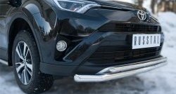 13 499 р. Защита переднего бампера (2 трубыØ63 и 42 мм, нержавейка) Russtal  Toyota RAV4  XA40 (2015-2019) 5 дв. рестайлинг  с доставкой в г. Тамбов. Увеличить фотографию 2