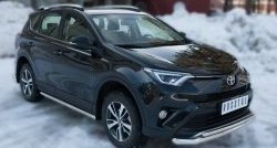 13 499 р. Защита переднего бампера (2 трубыØ63 и 42 мм, нержавейка) Russtal Toyota RAV4 XA40 5 дв. рестайлинг (2015-2019)  с доставкой в г. Тамбов. Увеличить фотографию 4