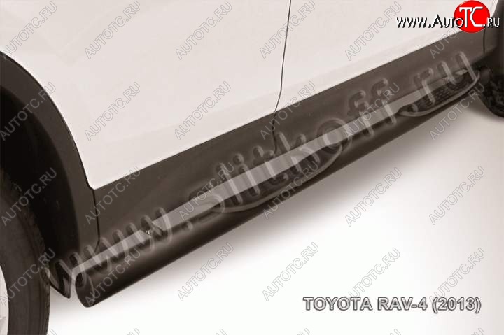 9 749 р. Защита порогов Slitkoff  Toyota RAV4  XA40 (2012-2015) 5 дв. дорестайлинг (Цвет: серебристый)  с доставкой в г. Тамбов