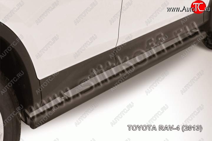 8 499 р. Защита порогов Slitkoff Toyota RAV4 XA40 5 дв. дорестайлинг (2012-2015) (Цвет: серебристый)  с доставкой в г. Тамбов