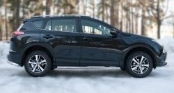 15 299 р. Защита порогов из круглой трубы диаметром 63 мм (рестайлинг) Russtal Toyota RAV4 XA40 5 дв. дорестайлинг (2012-2015) (Защита порогов с со скосами на торцах (вариант 1))  с доставкой в г. Тамбов. Увеличить фотографию 4