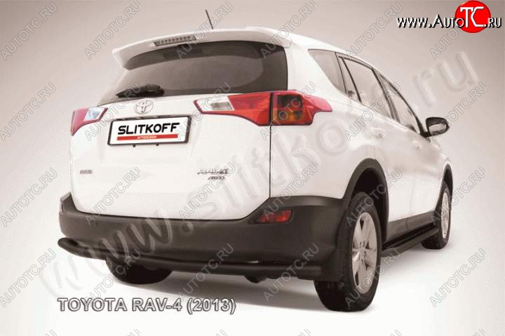 8 199 р. Защита задняя Slitkoff Toyota RAV4 XA40 5 дв. дорестайлинг (2012-2015) (Цвет: серебристый)  с доставкой в г. Тамбов