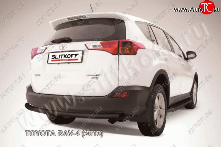 5 599 р. Защита заднего бампера d57 радиусная Toyota RAV4 XA40 5 дв. дорестайлинг (2012-2015) (Цвет: серебристый)  с доставкой в г. Тамбов