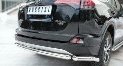 12 999 р. Защита заднего бампера (Ø63 мм уголки, нержавейка) Russtal Toyota RAV4 XA40 5 дв. рестайлинг (2015-2019)  с доставкой в г. Тамбов. Увеличить фотографию 5