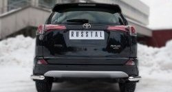 12 999 р. Защита заднего бампера (Ø63 мм уголки, нержавейка) Russtal Toyota RAV4 XA40 5 дв. рестайлинг (2015-2019)  с доставкой в г. Тамбов. Увеличить фотографию 1