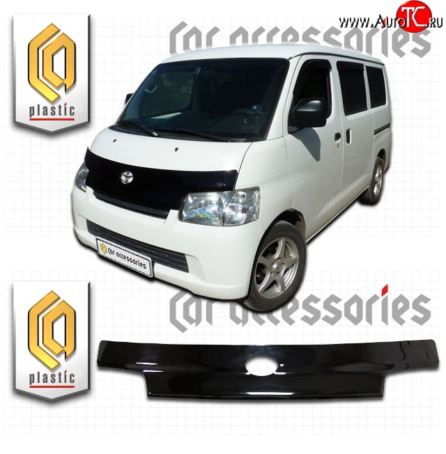 2 149 р. Дефлектор капота CA-Plastic  Toyota Town Ace  s400 (2008-2020) дорестацлинг (Classic черный, Без надписи)  с доставкой в г. Тамбов