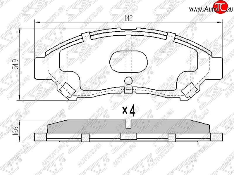 1 499 р. Колодки тормозные SAT (передние)  Toyota Town Ace  s400 (2008-2020) дорестацлинг  с доставкой в г. Тамбов