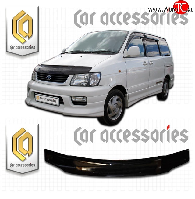 1 899 р. Дефлектор капота CA-Plastic  Toyota Town Ace  3 (1996-2008) (Classic черный, Без надписи)  с доставкой в г. Тамбов