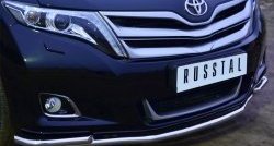 14 699 р. Защита переднего бампера (2 трубыØ42 мм, нержавейка) SLITKOFF Toyota Venza GV10 рестайлинг (2012-2016)  с доставкой в г. Тамбов. Увеличить фотографию 2